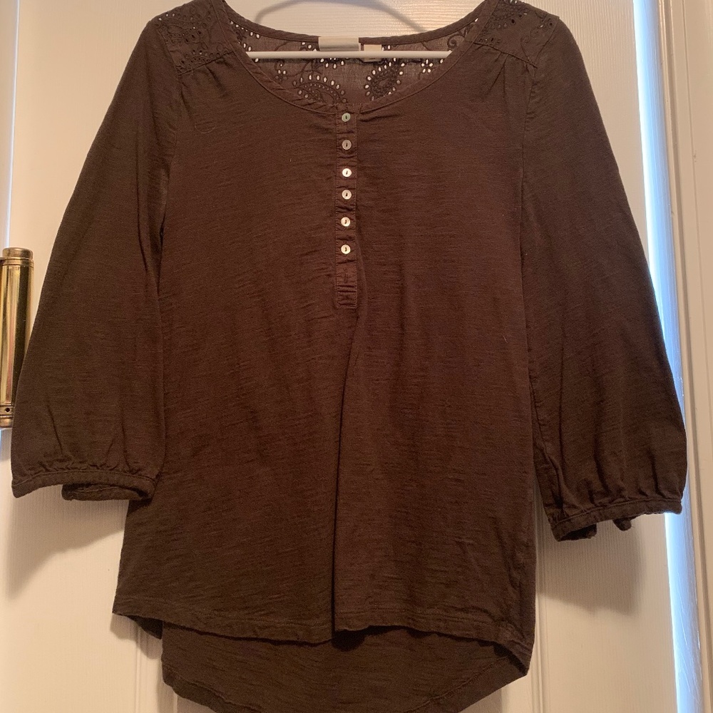 Brown High-Low Blouse- size medium
